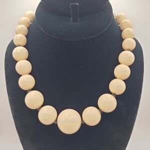 Vintage Vendome Oversized Cream Beaded Necklace Choker - Short Necklace